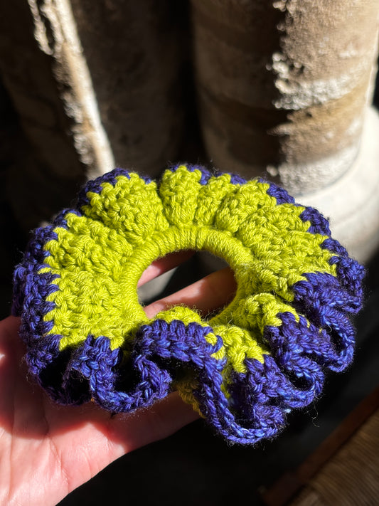 Ruffle Scrunchie - Indigo, GREEN!