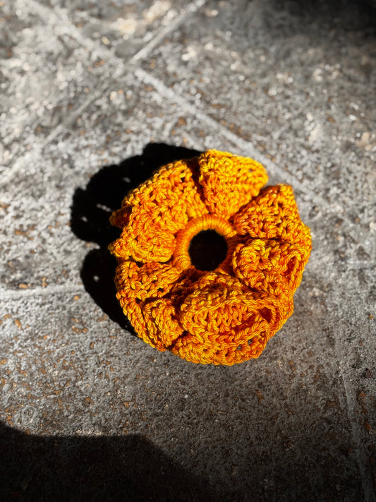Ruffle Scrunchie - Orange