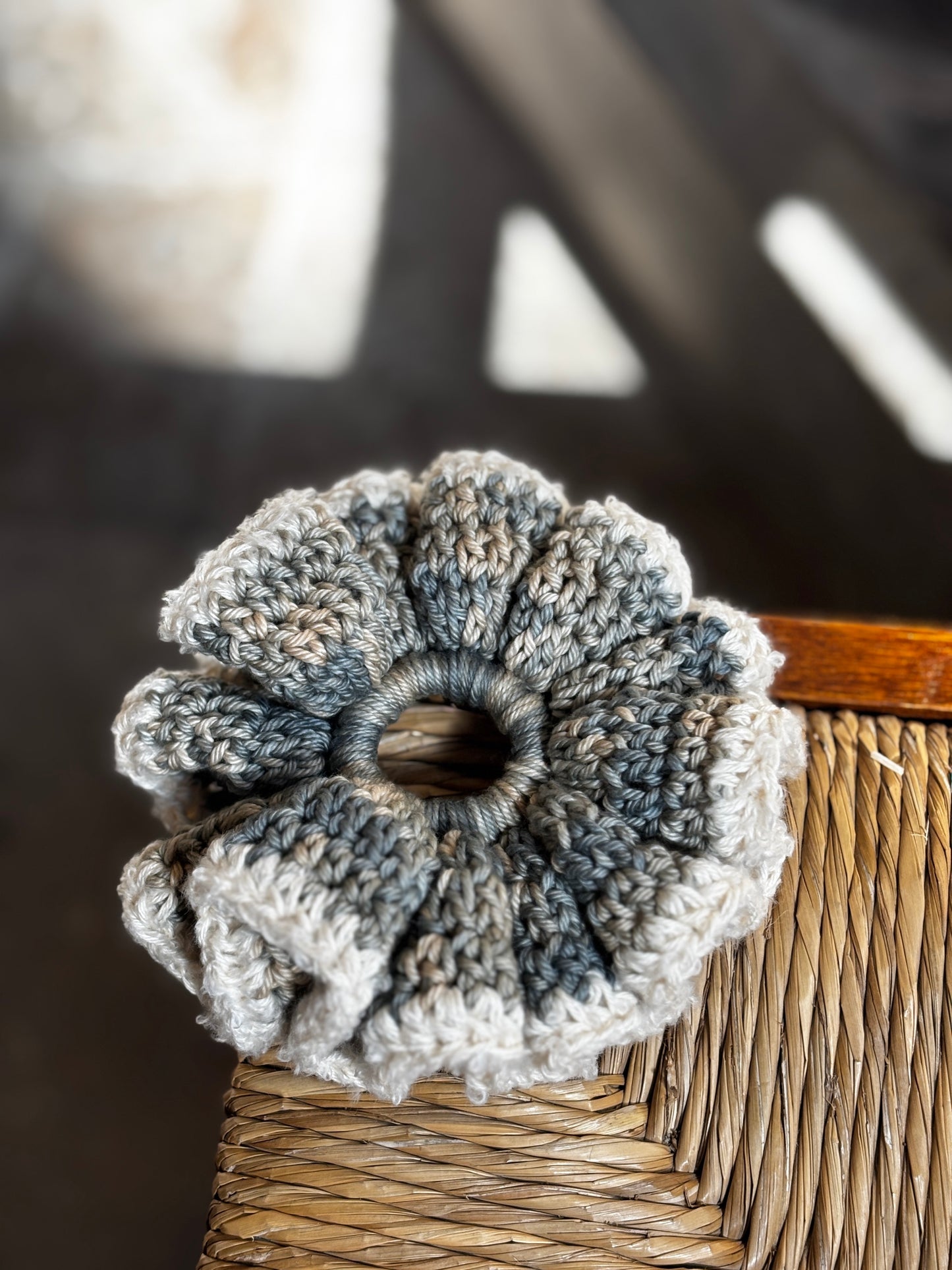 Ruffle Scrunchie - Denim