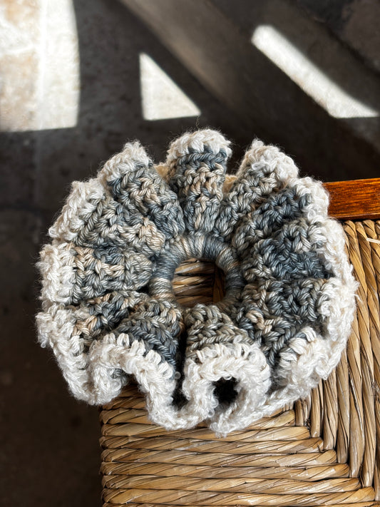 Ruffle Scrunchie - Denim