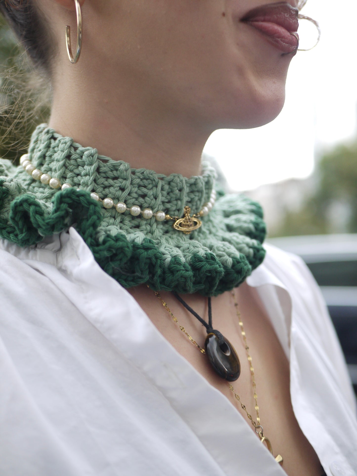 Classic Ruffle Collar - Eucalyptus